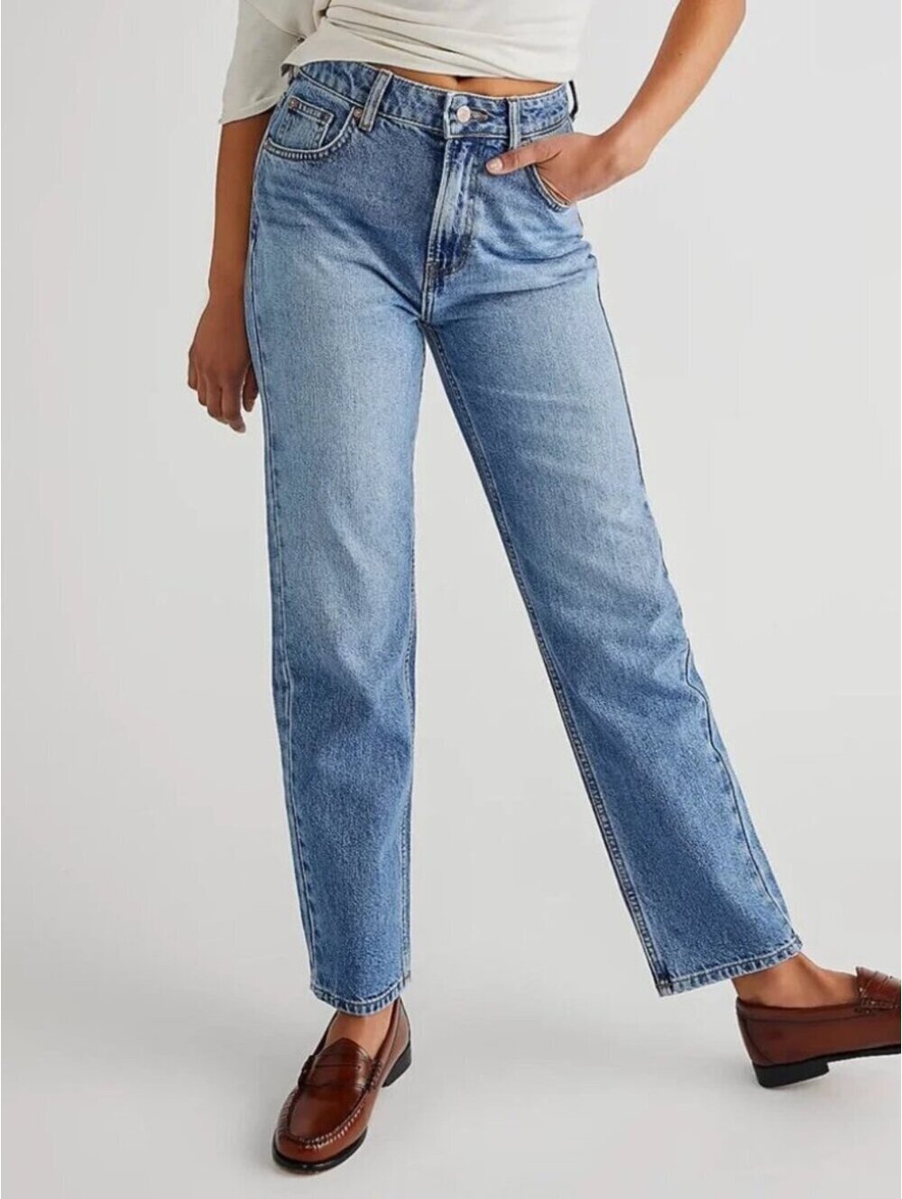 Free People We The Free Pacifica High Rise Slim Straight Leg - 29